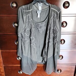 Fair Lady 2Piece Tank And Cardigan